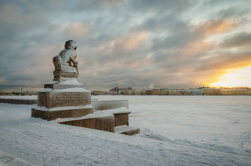 Chinese lion Chi Tza on Petrovskaya embankment.