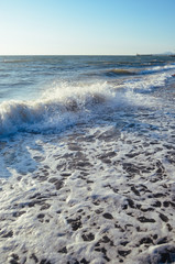 Waves of the Black sea at the daytime