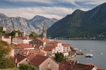 Naklejka na ściany i meble view of old town in kotor montenegro