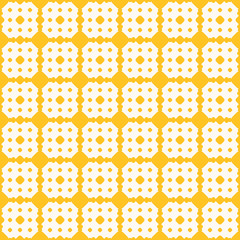 Yellow seamless pattern. Vector abstract geometric texture with dots, grid