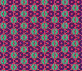 Seamless abstract circle textile pattern. Multicolor modern stylish background cover geometric shapes.