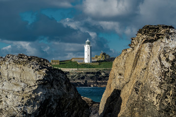 lighthouse on the coast of Cornwall