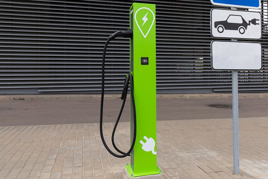 Close up of accumulator charging area for electrocars