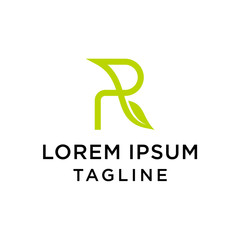 Letter R Leaf Initial Logo Design Template