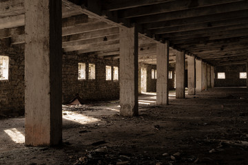 Fototapeta na wymiar Abandoned military building