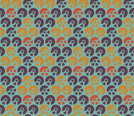 Fototapeta premium Circle shapes seamless pattern. Geometric abstract circle mosaic. Decorative backdrop for wallpaper, pattern fills, web page background, surface textures.