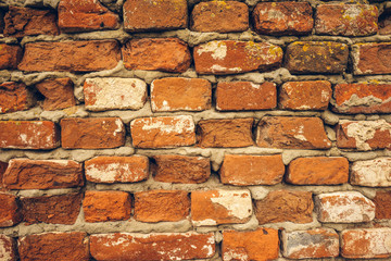 old red brick wall background