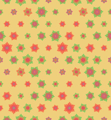 Abstract seamless background pattern with colorful flowers. Mosaic texture for prints, textile, fabric, package, cover, greeting cards.
