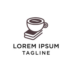 Coffee And Books Design Logo Template
