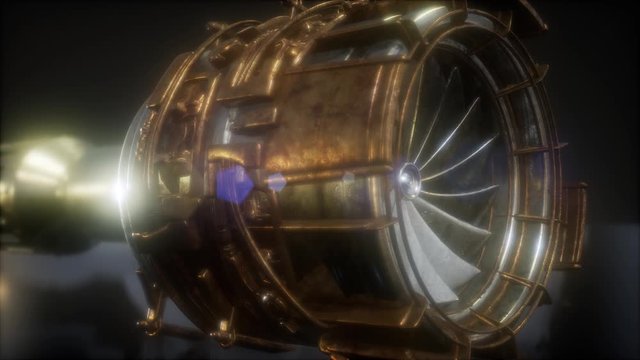 jet engine turbine parts rotate