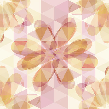 Stylized Flowers Seamless Pattern. Simple Artistic Background. © Marina Grau