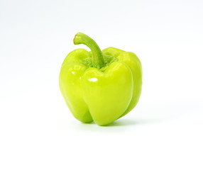 organic and fresh peppers isolated on white background