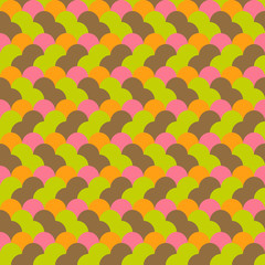 Colorful seamless pattern with fish scale. Japanese geometric background.