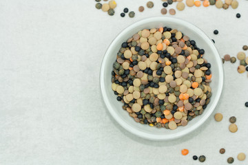 Mix of different lentils.