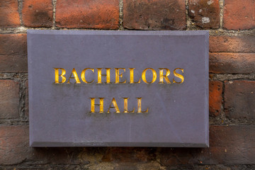 Sign saying Bachelors Hall