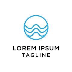  Initial  Letter W Water wave Logo Template