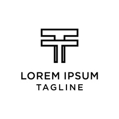 The monogram logo letter TT Line art