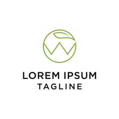 Letter W Leaf Logo vector