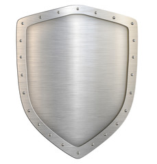 Metal classical shield isolated with clipping path 3d illustration