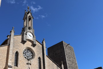 Obraz premium Eglise Saint Germain dans le village de Saint Germain au Mont dOr - Département du Rhône - France