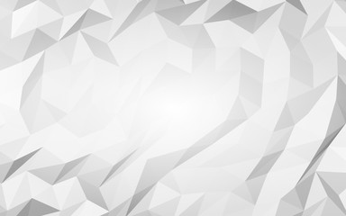 White abstract background. Lowpoly backdrop. Crumpled paper. 3D illustration