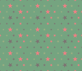 Abstract seamless stars pattern. Background design for prints, textile, fabric, package, cover, greeting cards.