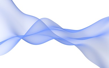 Abstract wave. Scarf. Bright ribbon on white background. Abstract smoke. Raster air background. 3D illustration