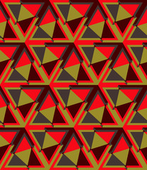 Seamless geometric wallpaper. Mosaic template pattern made of triangles. For any design purposes.