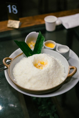 Bingsu or bingsoo is a very popular and elaborate snack/dessert in East Asia especially during the summer season. This snack is composed of ice shavings and various ingredients such as sweetened conde