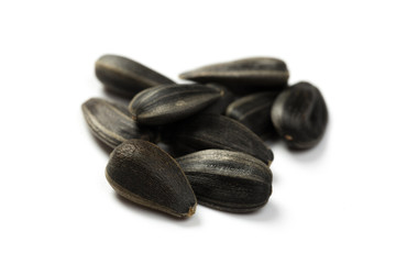 Sunflower seeds isolated on white background