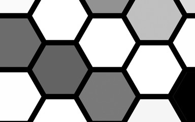 White honeycomb with a gradient color. Isometric geometry. 3D illustration