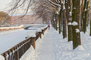 A winter morning  walk along Griboyedov canal.