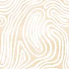 Dekokissen Aquarell geometrisches nahtloses Muster mit hellbraunen Streifen. Handgemaltes Rastermuster, inspiriert von Stammes-Körperbemalung. © Sonyara