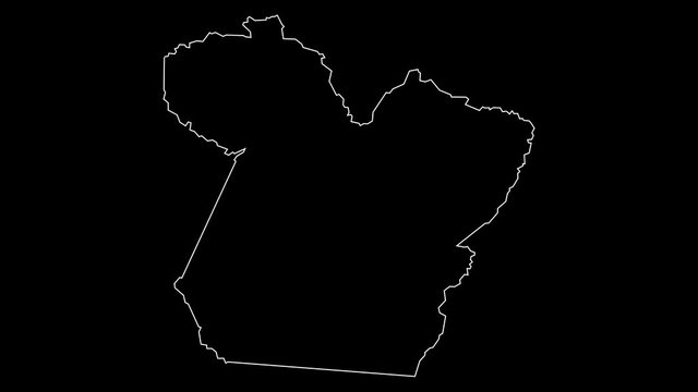 Para Brazil federal state map outline animation