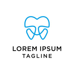 Obraz premium Dental Clinic Logo Tooth abstract design vector template Linear style. Dentist stomatology medical doctor Logotype concept icon.