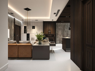 3d render of modern home interior