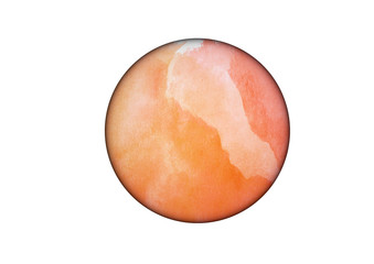 abstract watercolor sphere.Strokes of paints on a white background.Planet painted with paints