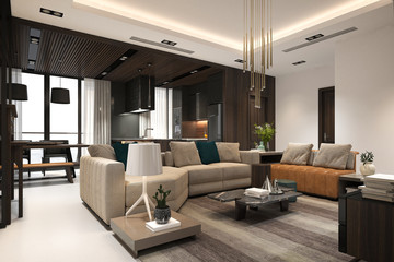 3d render of modern home interior