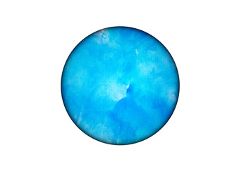 abstract watercolor sphere.Strokes of paints on a white background.Planet painted with paints