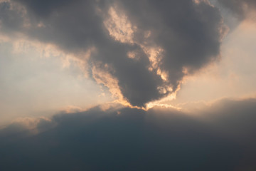 Black clouds in the sky before rain