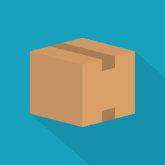 cardboard box with tape icon- vector illustration