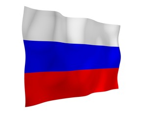 Fototapeta premium Waving flag of the Russian Federation. The National. State symbol of the Russia. 3D illustration