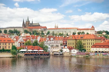 Fototapeten Prag view of castle and charles bridge in prague  © STOCKIMAGE
