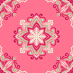 Decorative Floral Winter Seamless Pattern