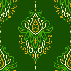 Decorative Floral Winter Seamless Pattern