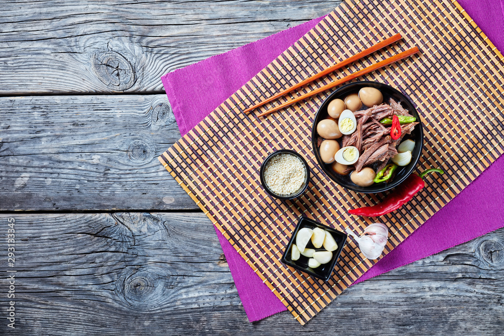 Wall mural jangjorim, beef in soy sauce , horizontal view