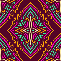 Decorative Floral Winter Seamless Pattern