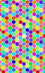 Honeycomb many color, multicolored. Isometric geometry. 3D illustration