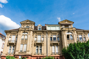 historical apartments in street called Hausserstrasse in Heidelberg, Germany