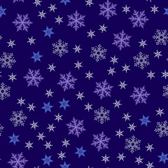 Winter Holiday Snowflakes Seamless Pattern